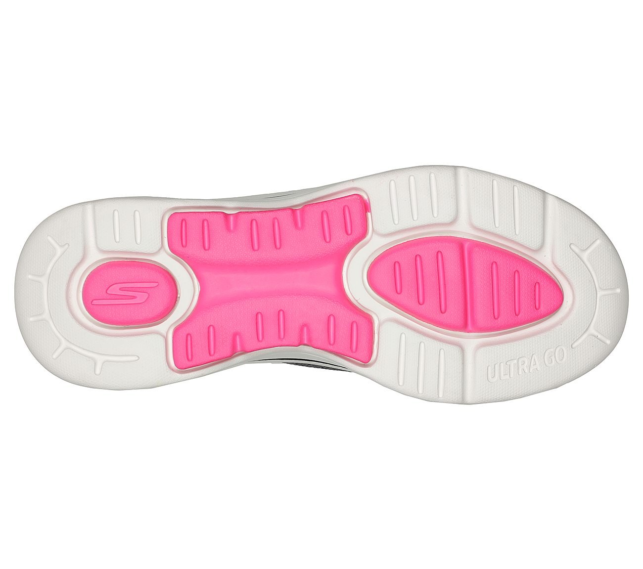 GO WALK ARCH FIT-LUNAR VIEWS, BLACK/HOT PINK Footwear Bottom View