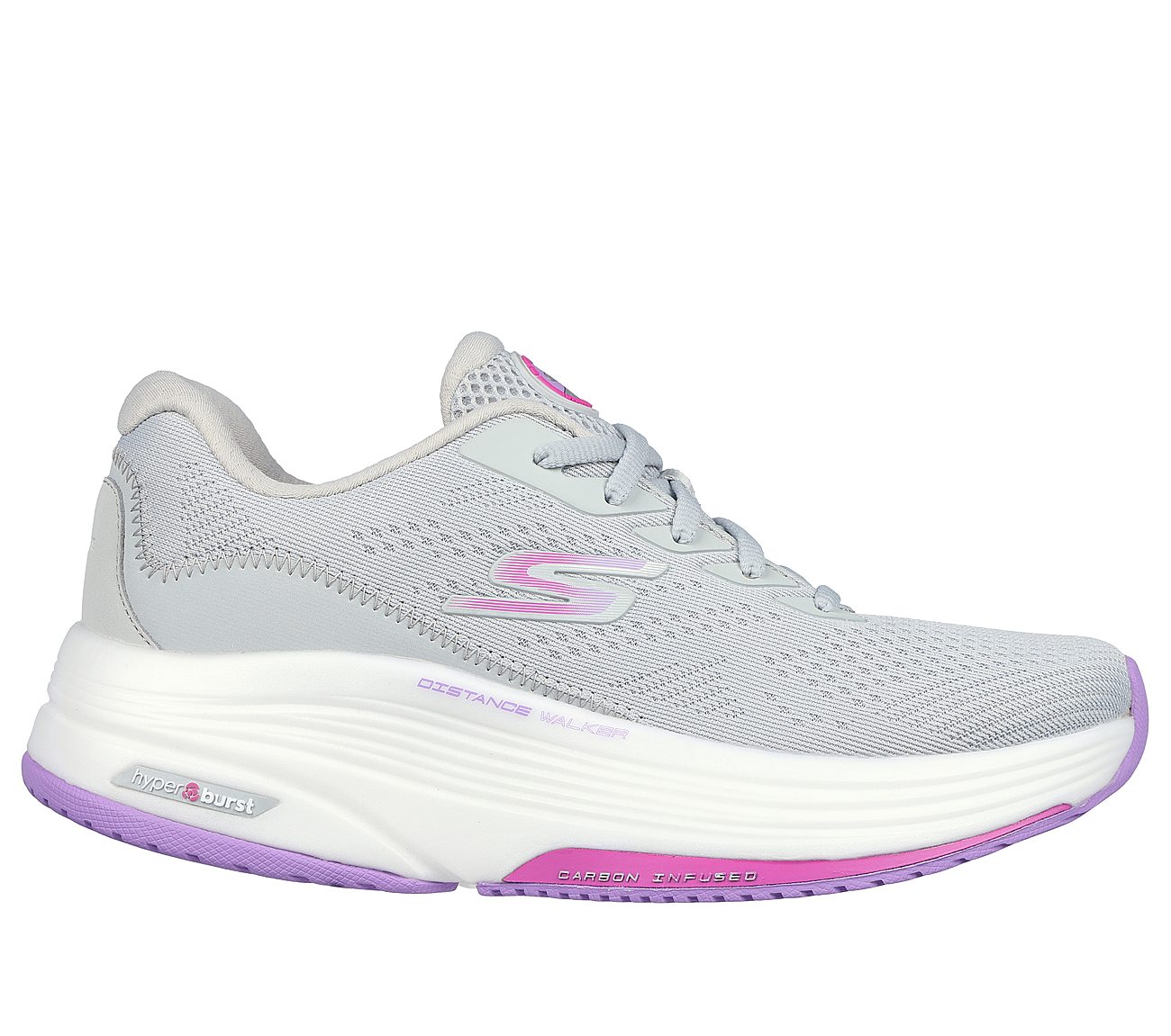 Skechers　Grey/Lavender　125129　Go　Shoes　Up　Walk-Distance-Walker　ID:　Womens　Lace　Style　India