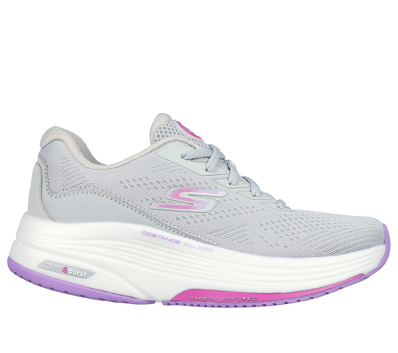 GO WALK DISTANCE WALKER, GREY/LAVENDER Footwear Lateral View