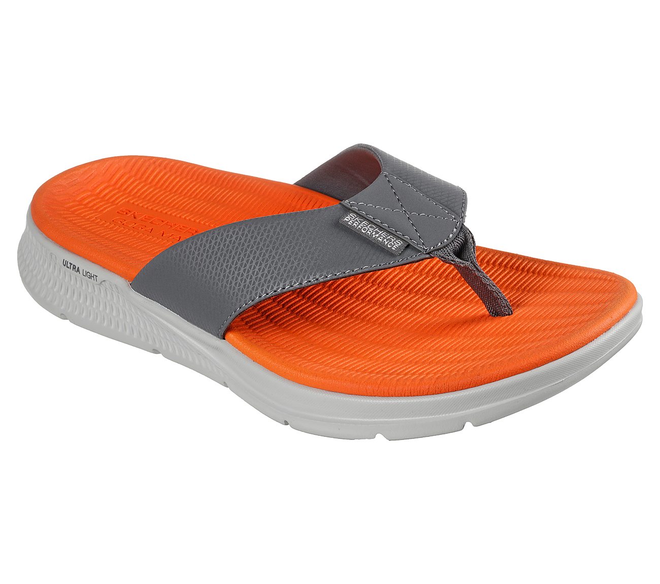 GO CONSISTENT SANDAL-SYNTHWAV, GREY/ORANGE Footwear Lateral View