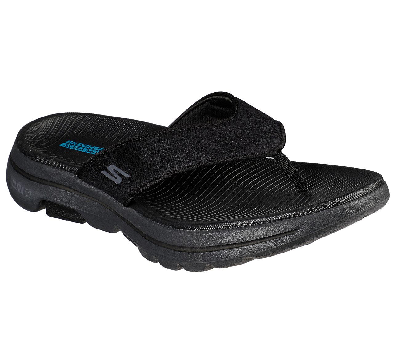 GO WALK 5 - VARSON, BLACK/GREY Footwear Lateral View