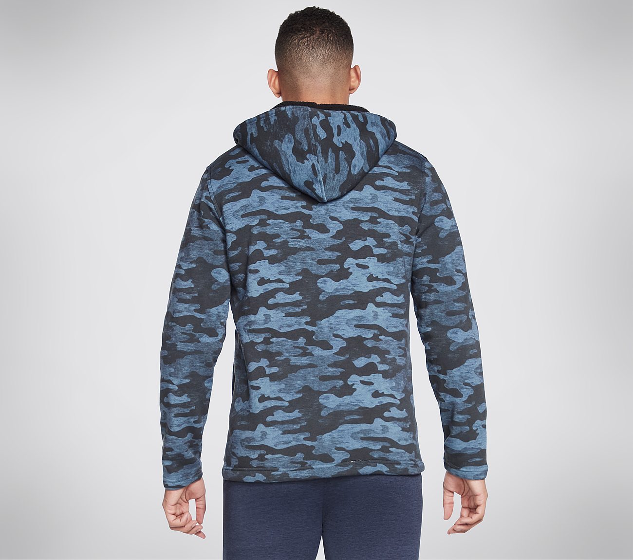 SKECH-SWEATS CAMO LOUNGE SHER, NAVY/MULTI Apparel Top View