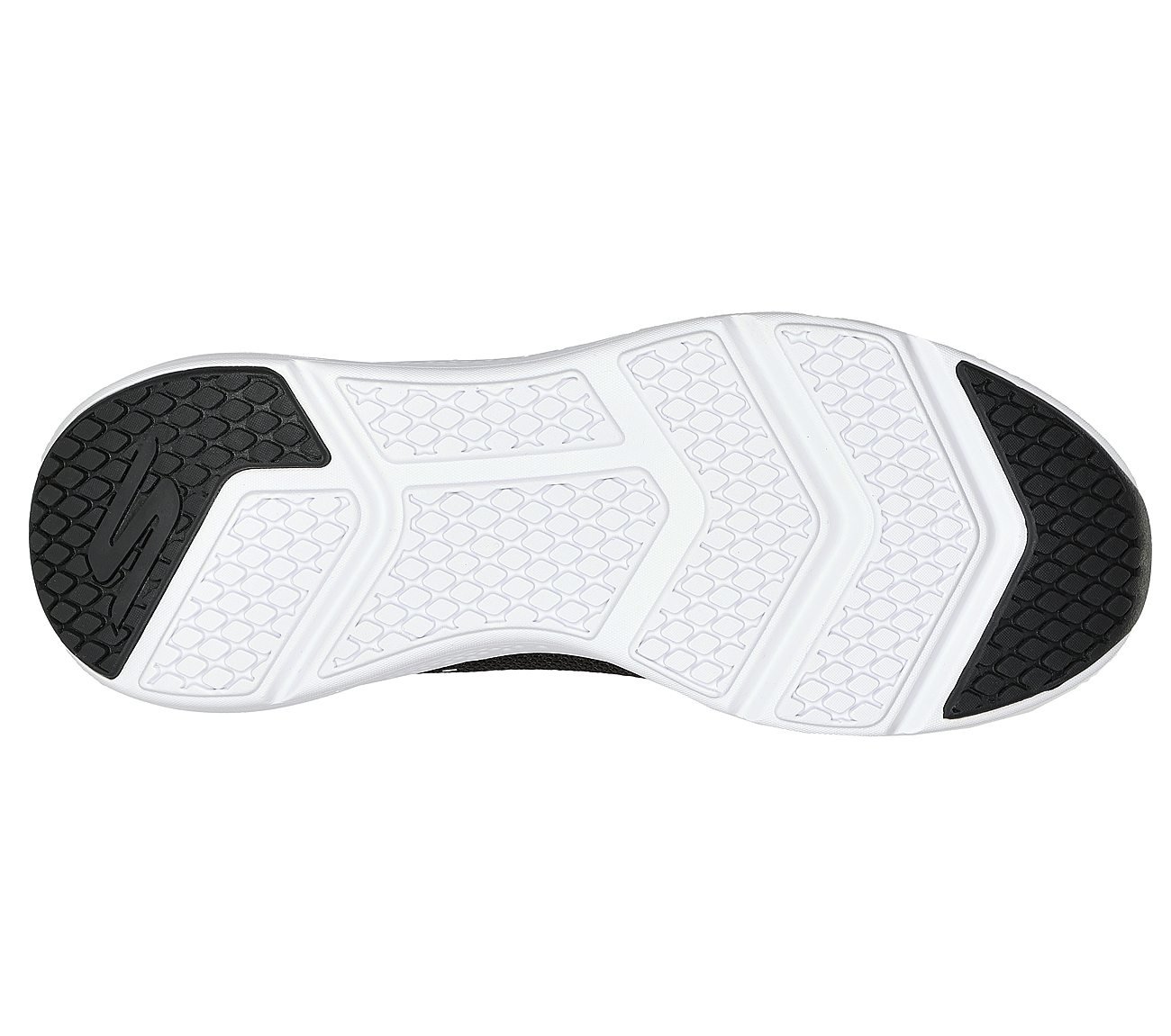 GO RUN ELEVATE, BLACK/WHITE Footwear Bottom View