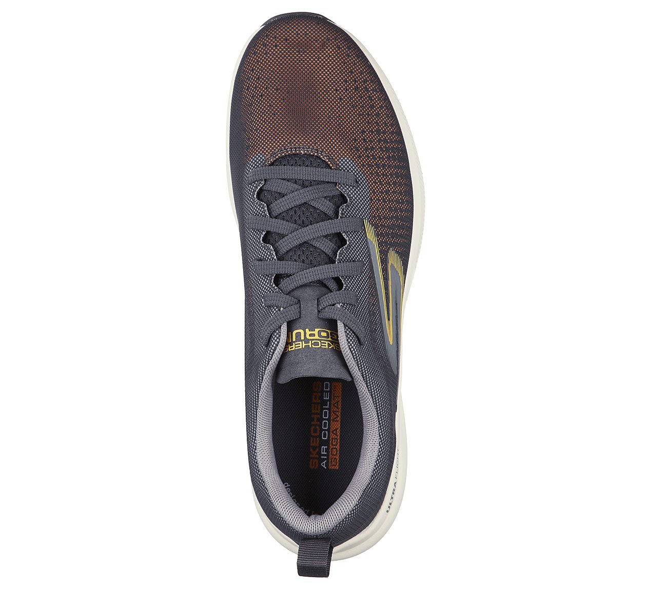 GO RUN PULSE - PELLUCID, CHARCOAL/ORANGE Footwear Top View