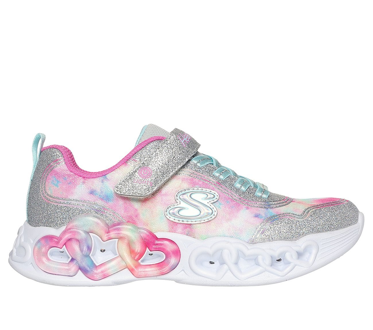 INFINITE HEART LIGHTS - COLOR, SILVER/MULTI Footwear Lateral View