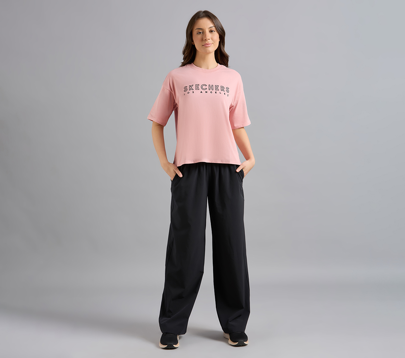 GEL PRINT OVERSIZED TEE, PURPLE/YELL Apparel Right View