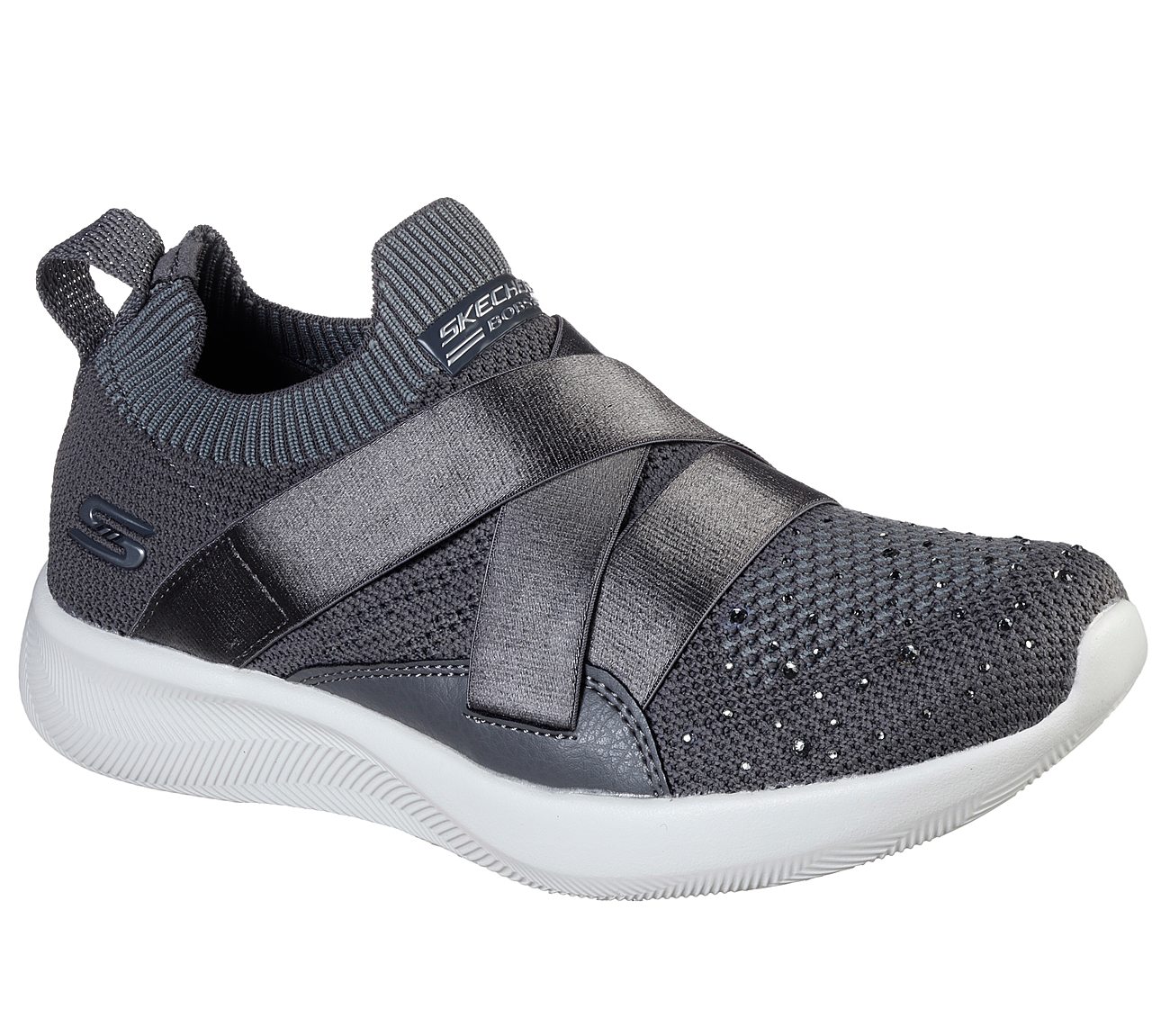 BOBS SQUAD 2-CITY CALLING, CHARCOAL Footwear Lateral View