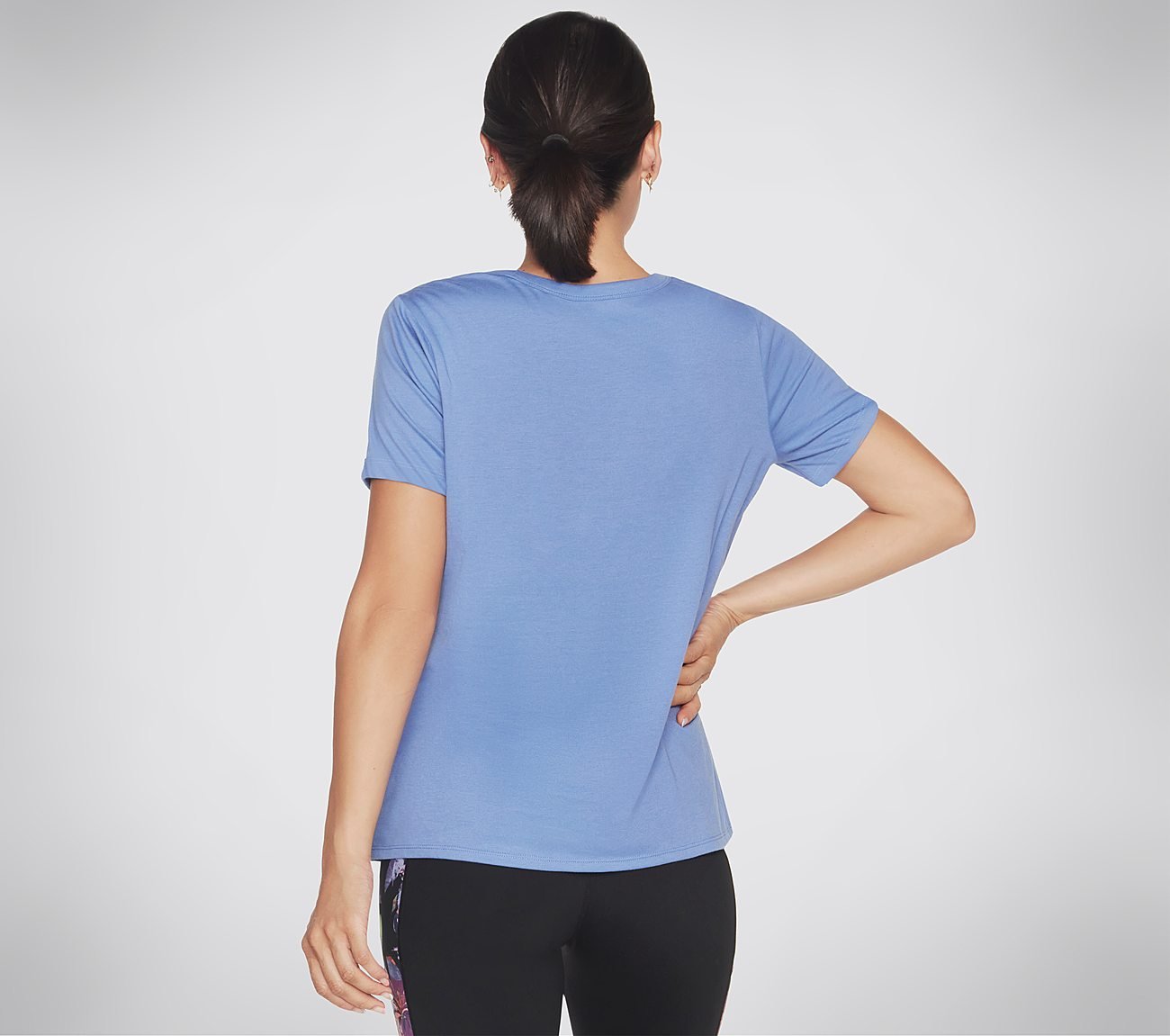 SKECHERS SHINE TEE, PERIWINKLE Apparels Top View