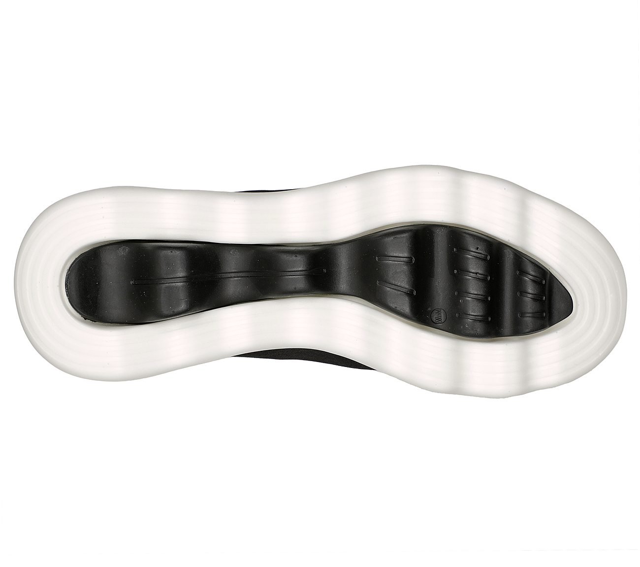 GO WALK MASSAGE FIT, BLACK/WHITE Footwear Bottom View