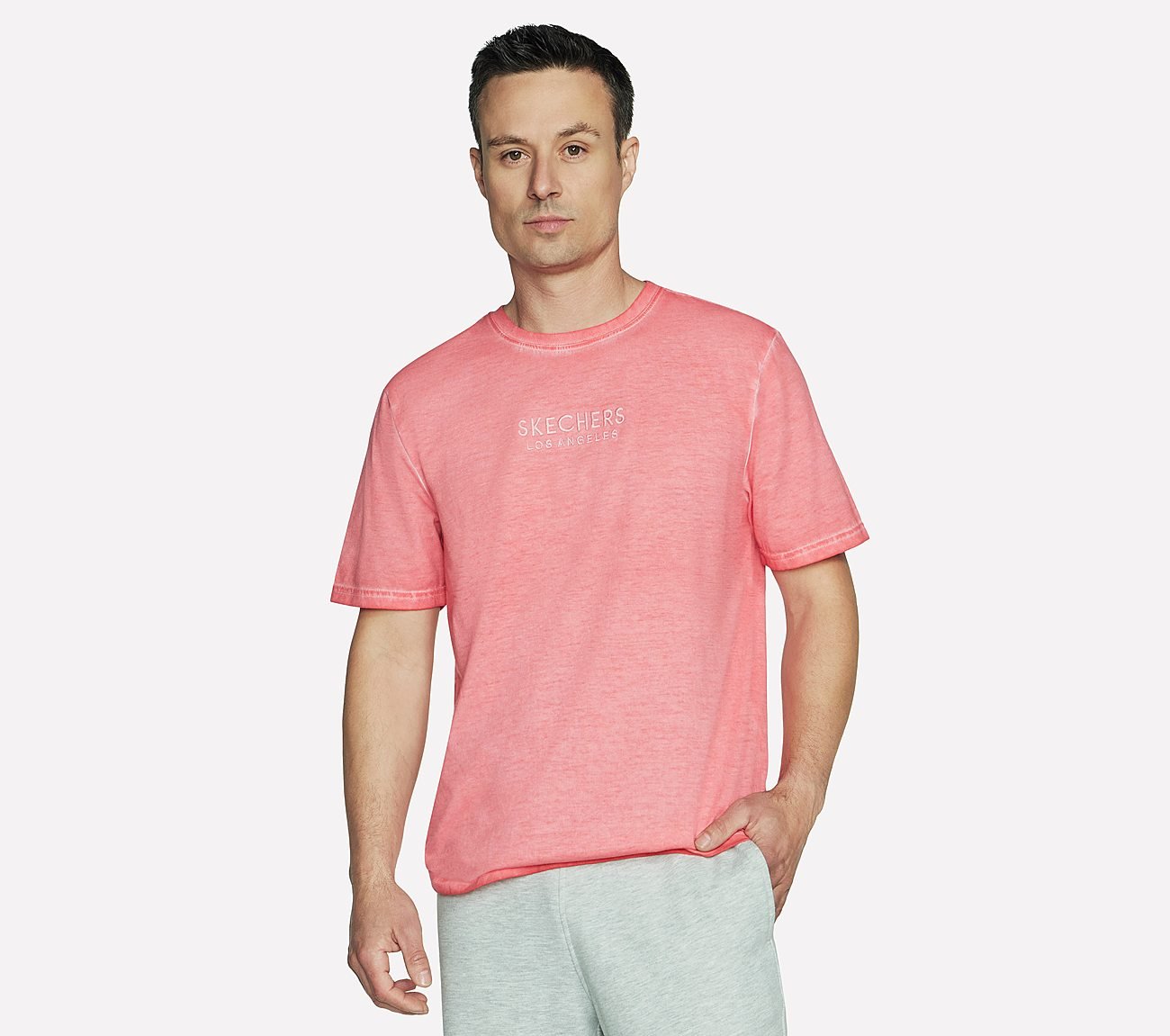 DIAMOND WASH LOGO T-SHIRTA, CCORAL Apparel Lateral View