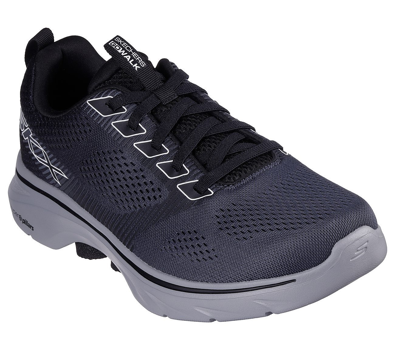 GO WALK 7 - HAHN, BLACK/GREY Footwear Right View