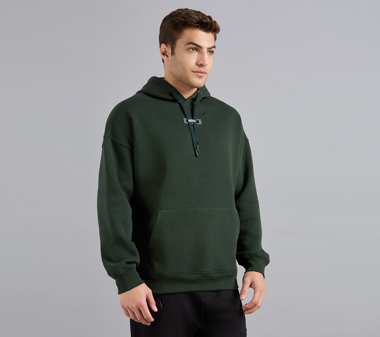 SKECHERS CORD LOOP HOODIE, BROWN/SAGE Apparels Bottom View