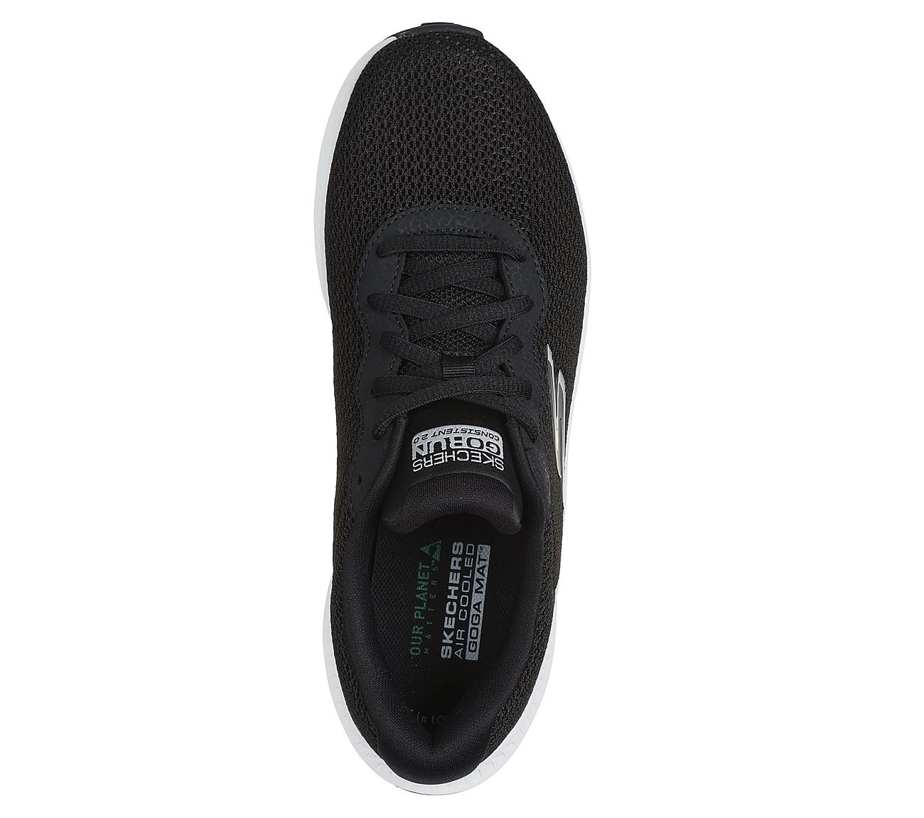GO RUN CONSISTENT 2, BLACK/WHITE Footwear Top View