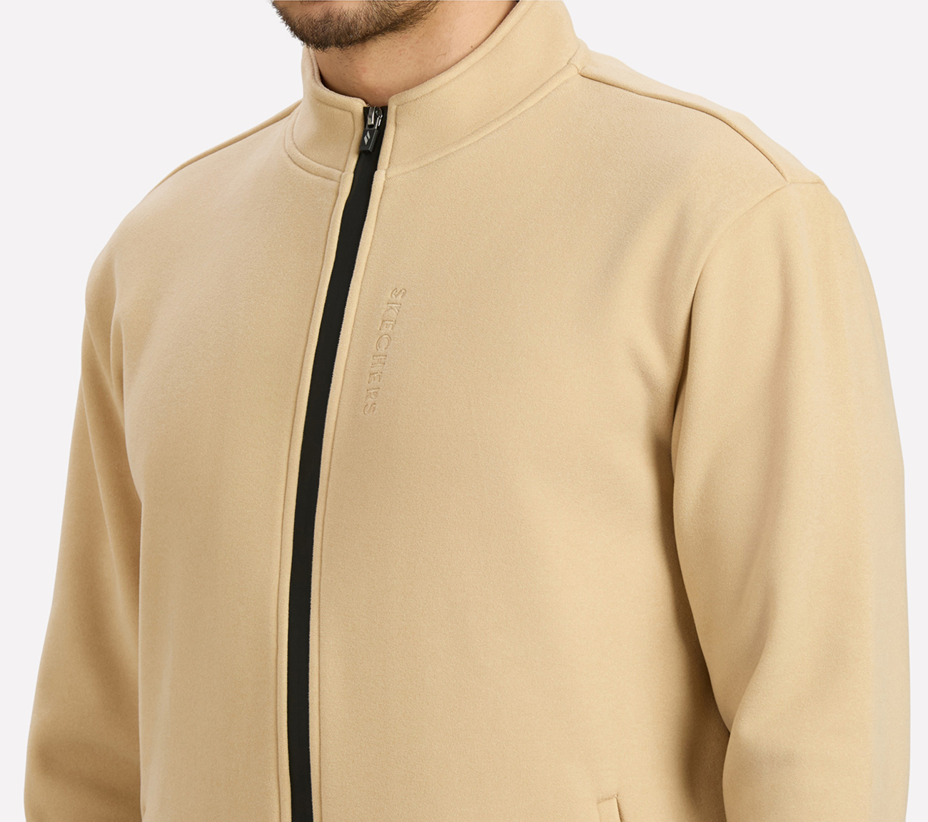 AIRY TRAVELLER FLEECE JACKET, NATURAL/BLUE