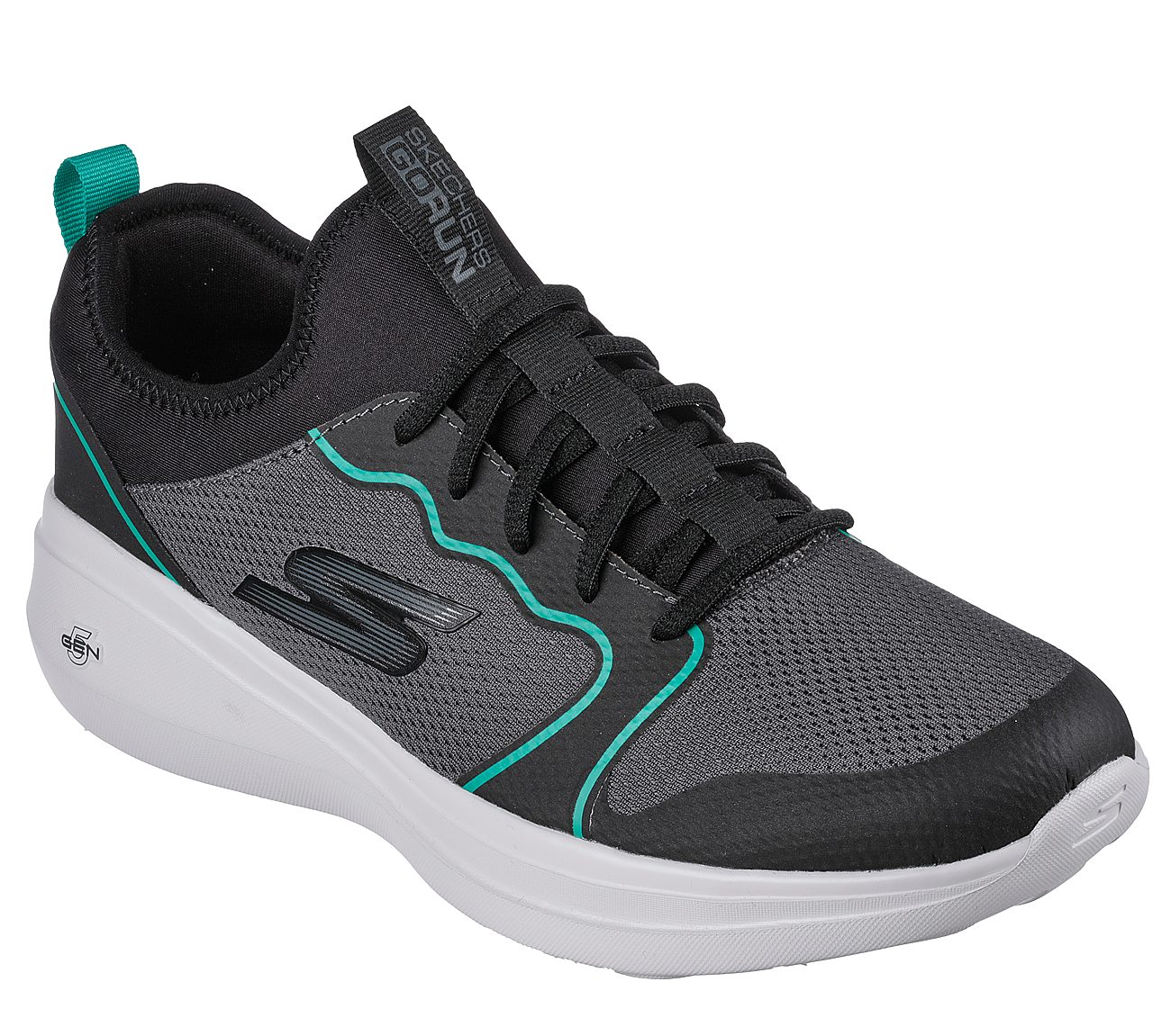 GO RUN FAST - VALIANCE, BLACK/GREEN Footwear Right View