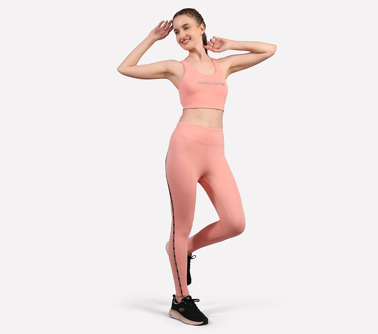 CHEST BRANDING CLEAN FINISH SPORT BRA, PURPLE/YELL Apparels Right View