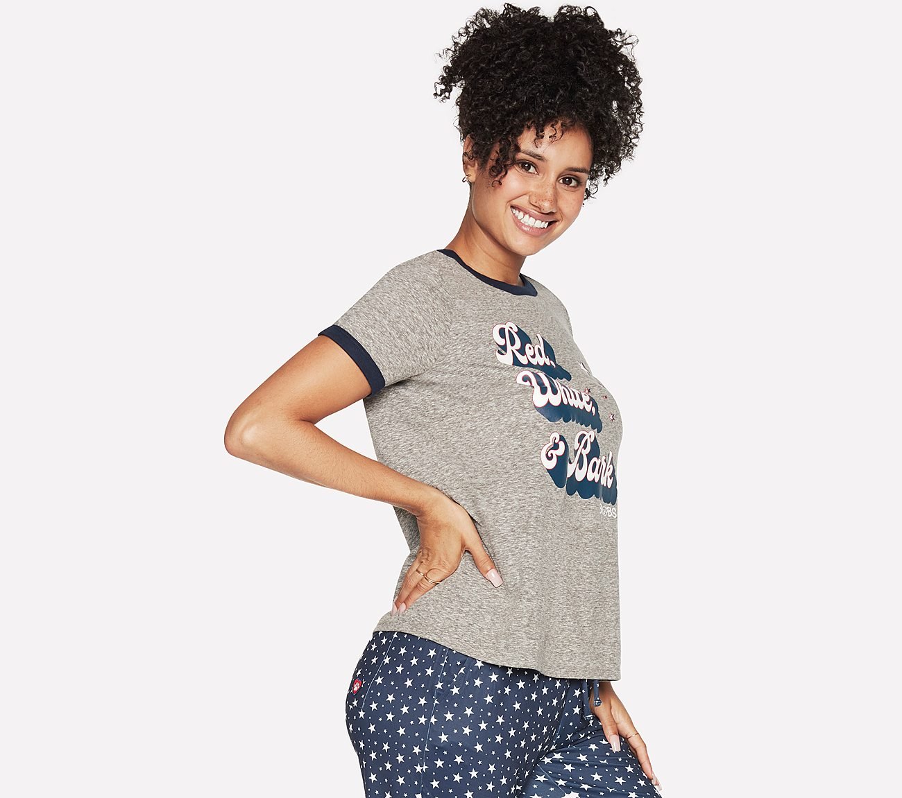 BOBS RWB RINGER T-SHIRT, GREY Apparels Left View