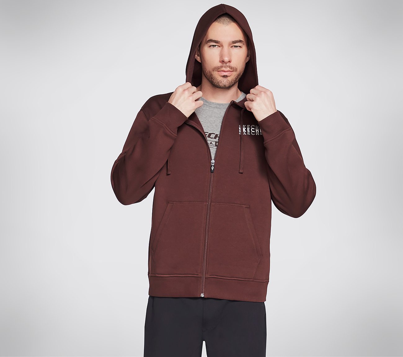 SKX TAKE OVER FZ HOODIE, BURGUNDY Apparels Bottom View