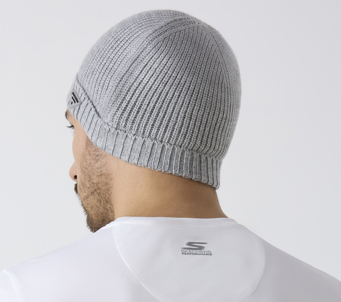 SKECHERS SELF DESIGN BEANIE, GRAY