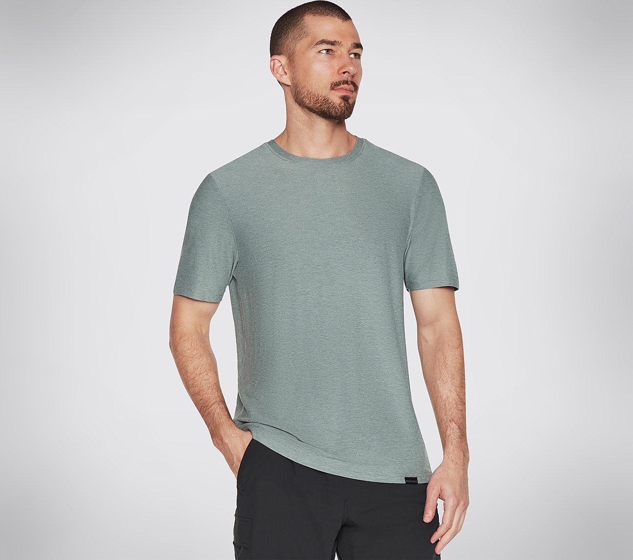 GODRI ALL DAY TEE, TEAL/BLUE Apparels Lateral View