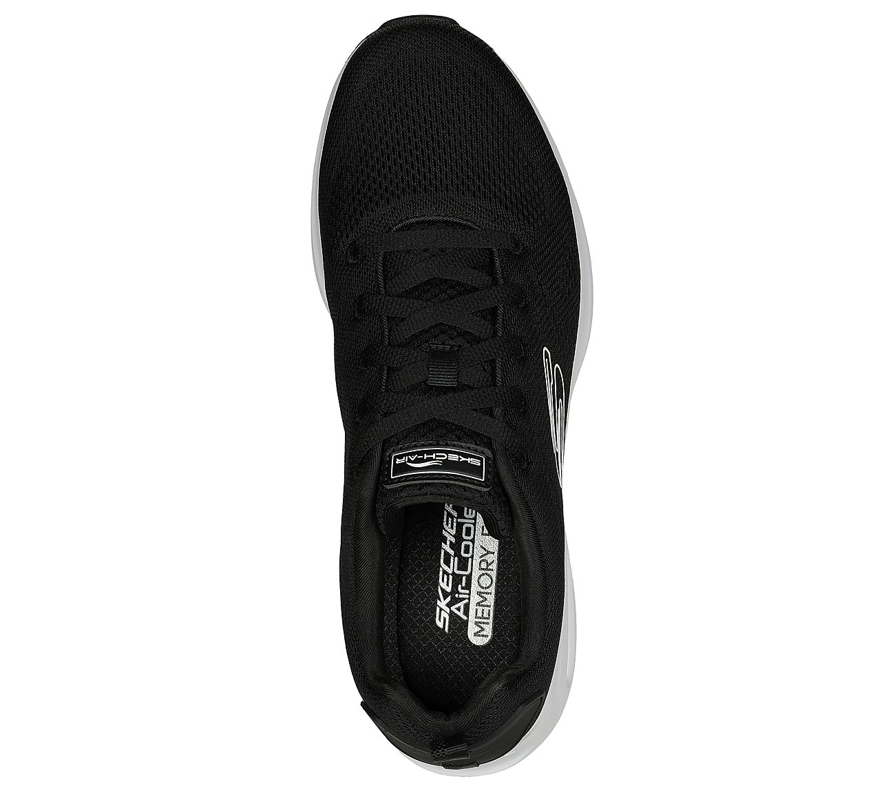 SKECH-AIR COURT, BLACK/WHITE Footwear Top View