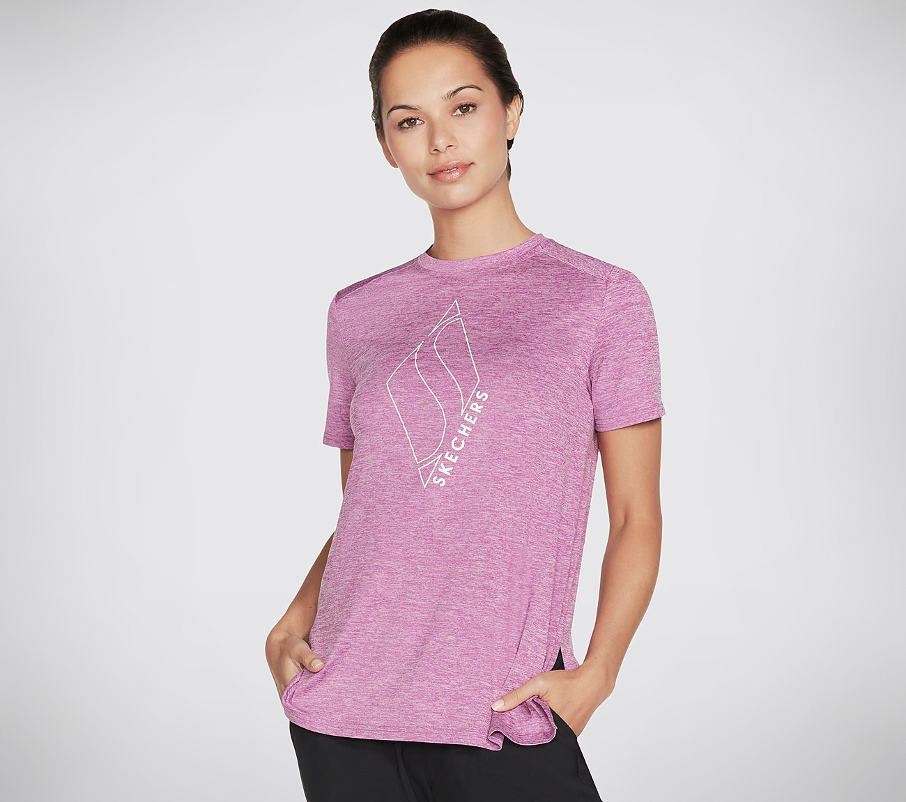 DIAMOND BLISSFUL TEE, PURPLE/HOT PINK Apparels Lateral View