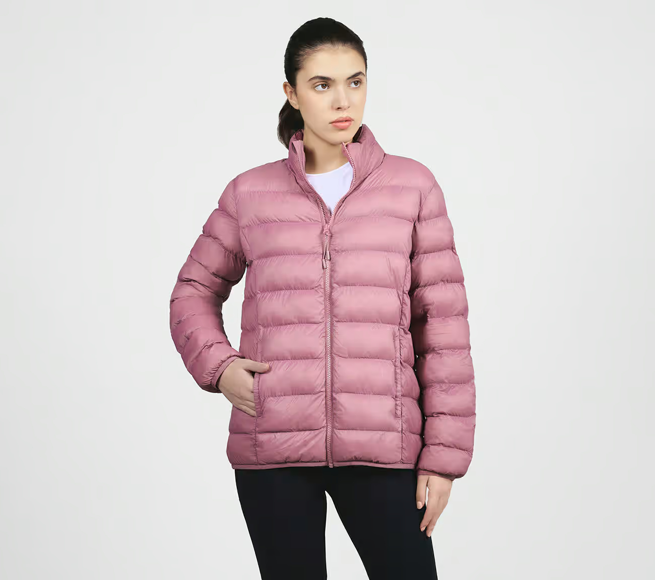 PUFFER FZ JACKET, PURPLE/YELL Apparels Lateral View