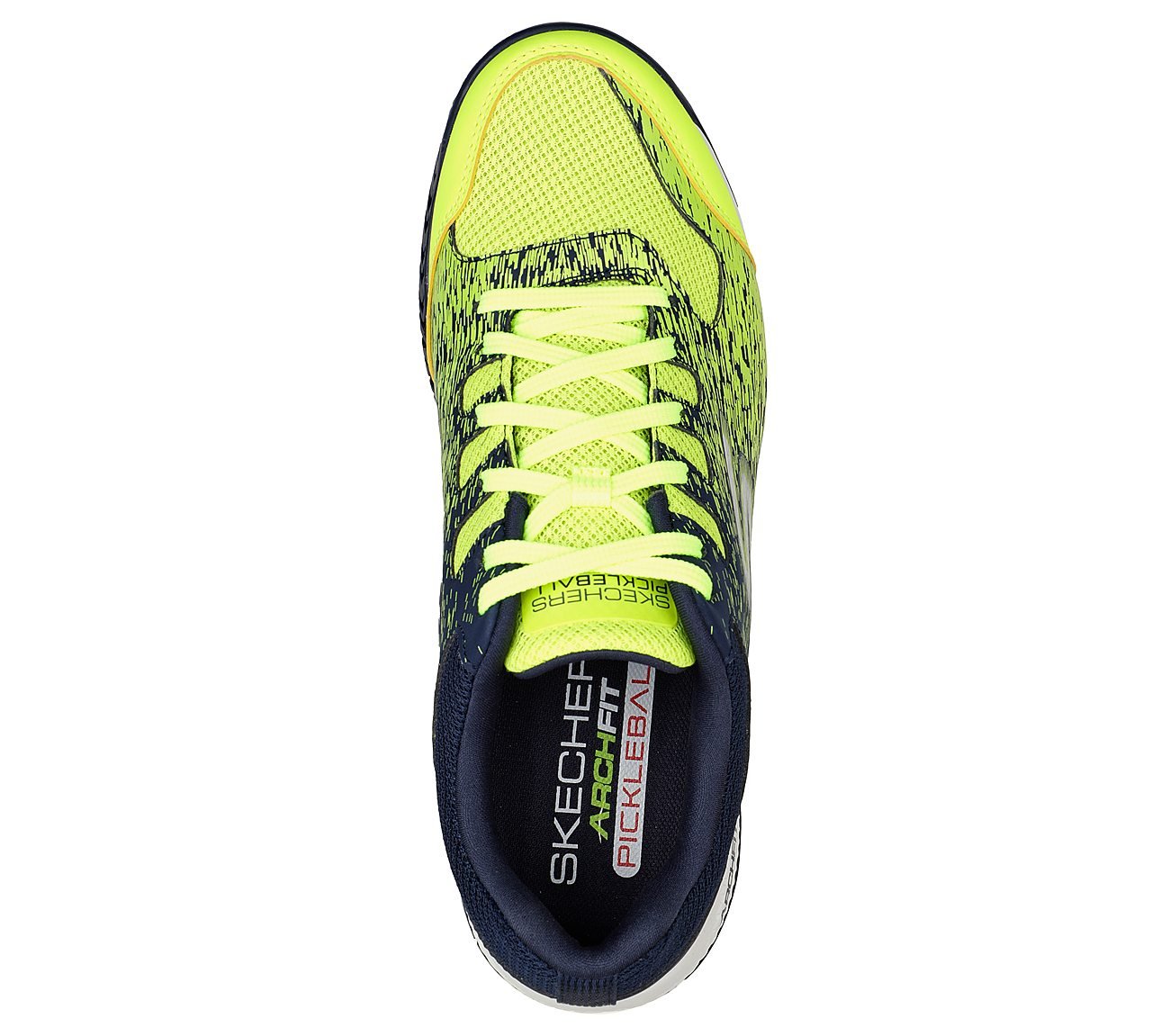 SKECHERS VIPER COURT- PICKLEBALL, YELLOW/NAVY Footwear Top View