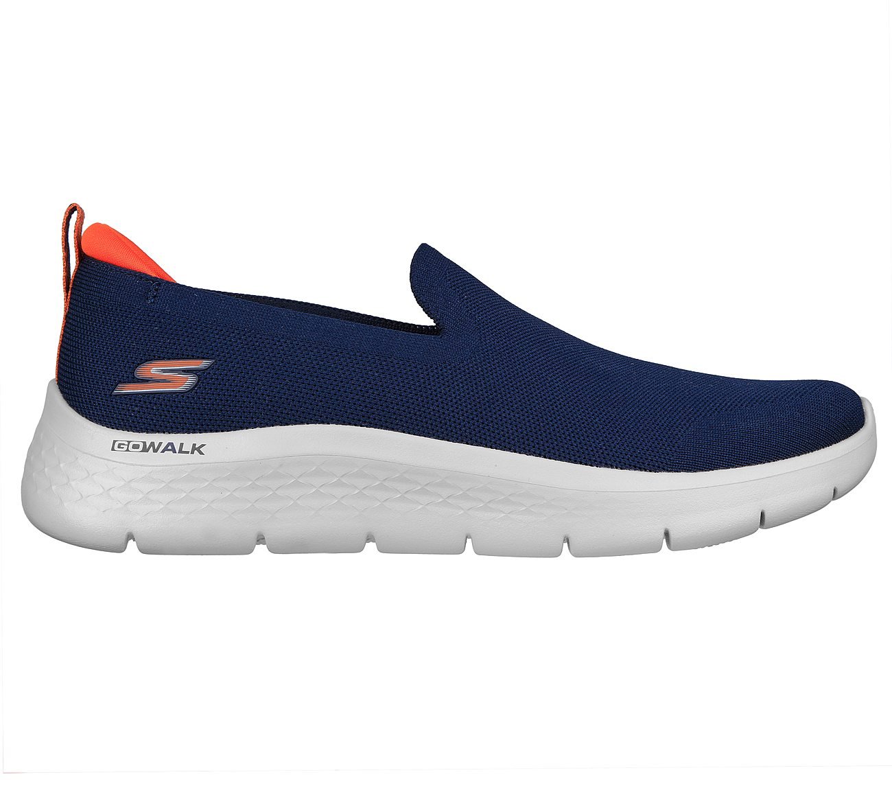 Skechers Navy/Orange Go-Walk-Flex- Men's Slip On Shoes - Style ID ...