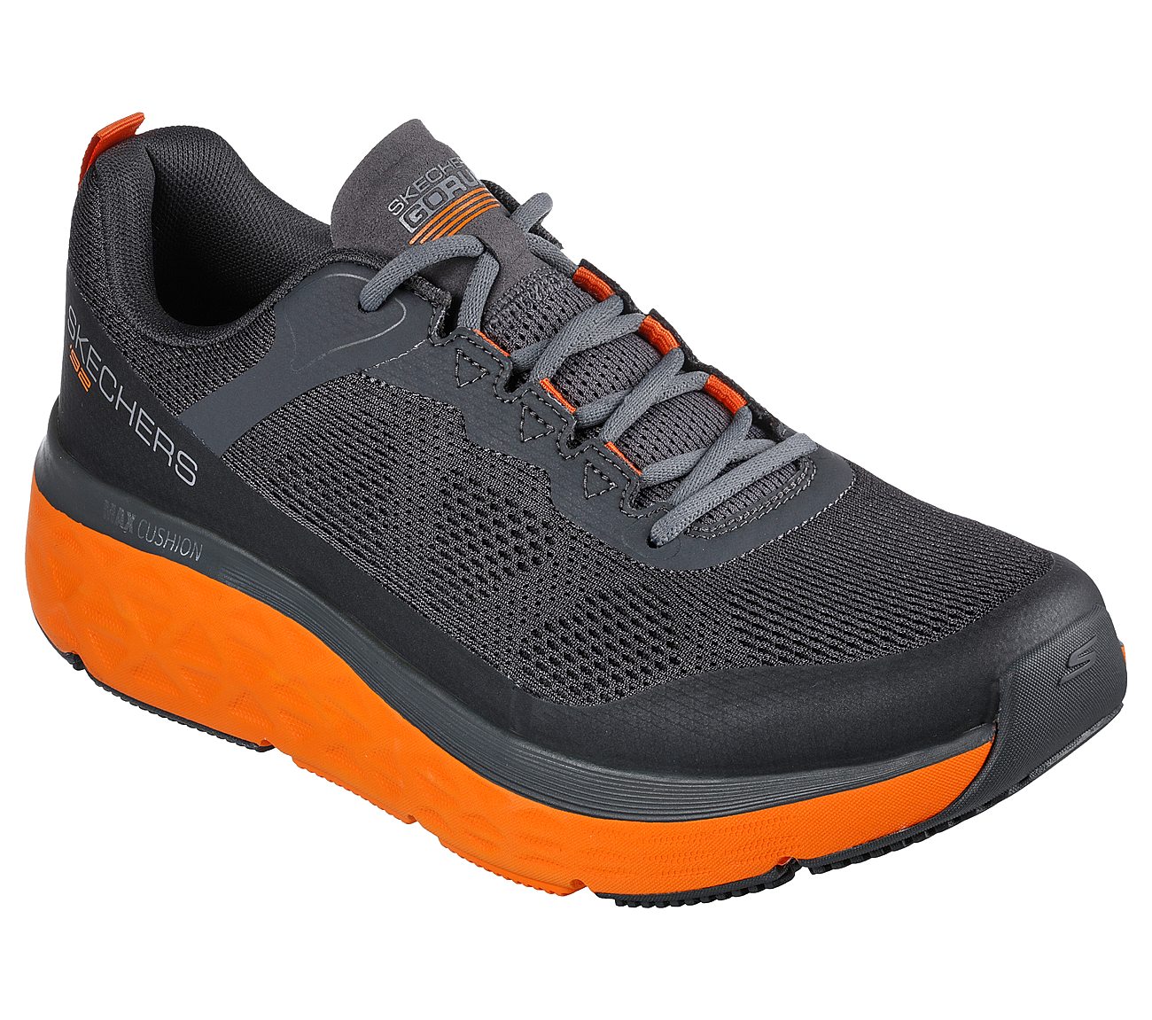 MAX CUSHIONING DELTA, CHARCOAL/ORANGE Footwear Right View