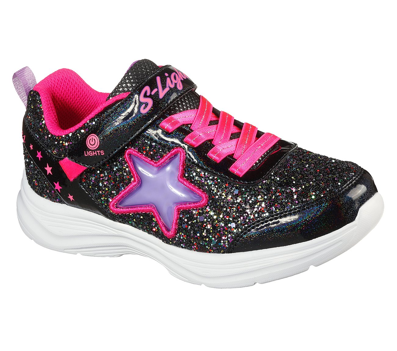 GLIMMER KICKS - STARLET SHINE, BLACK/HOT PINK Footwear Top View