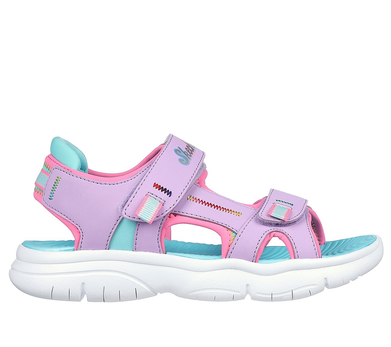 FLEX SPLASH-VIBRANT MOOD, LAVENDER/TURQUOISE Footwear Lateral View
