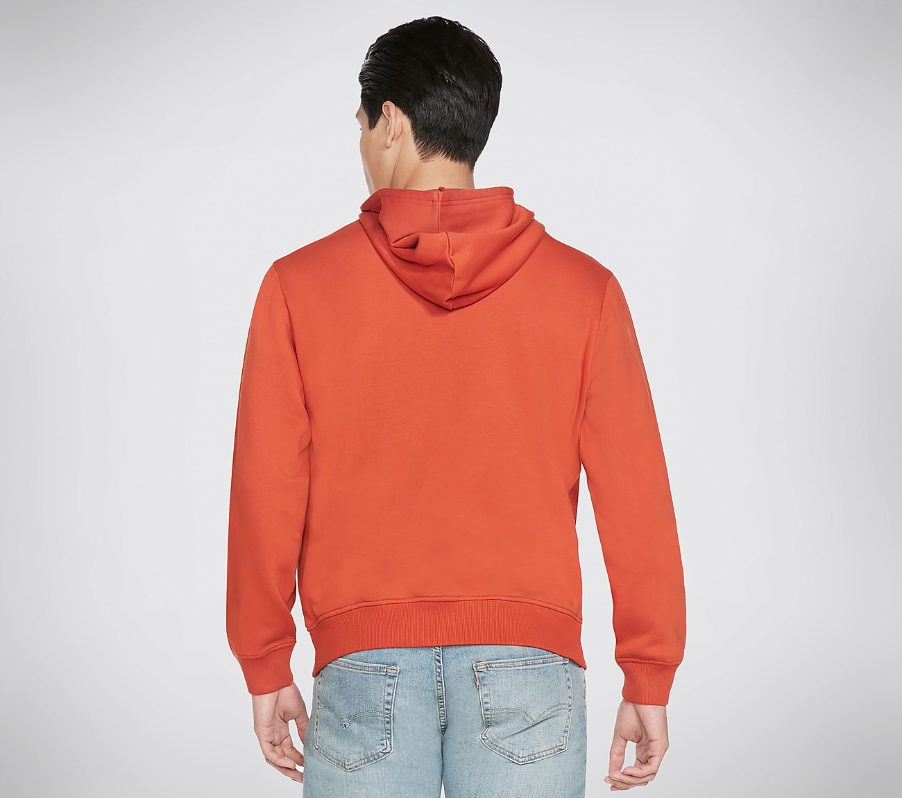 SKX WARM UP PULLOVER HOODIE, ORANGE/BROWN Apparels Top View