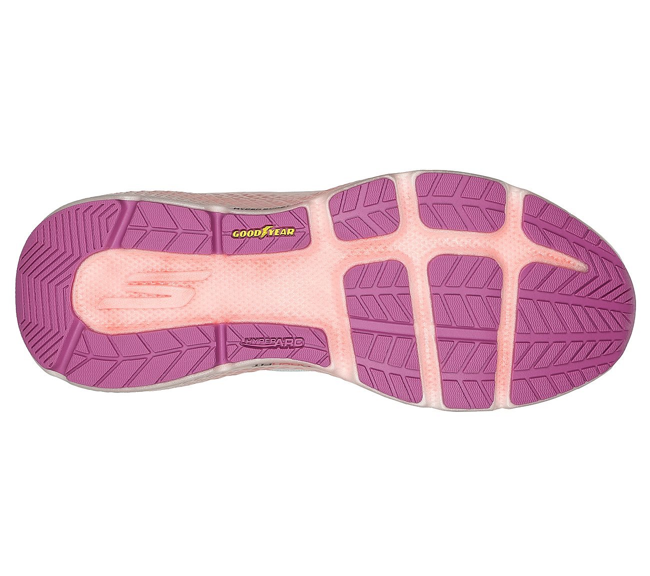 GO RUN MAX ROAD 6, WHITE/LAVENDER Footwear Bottom View