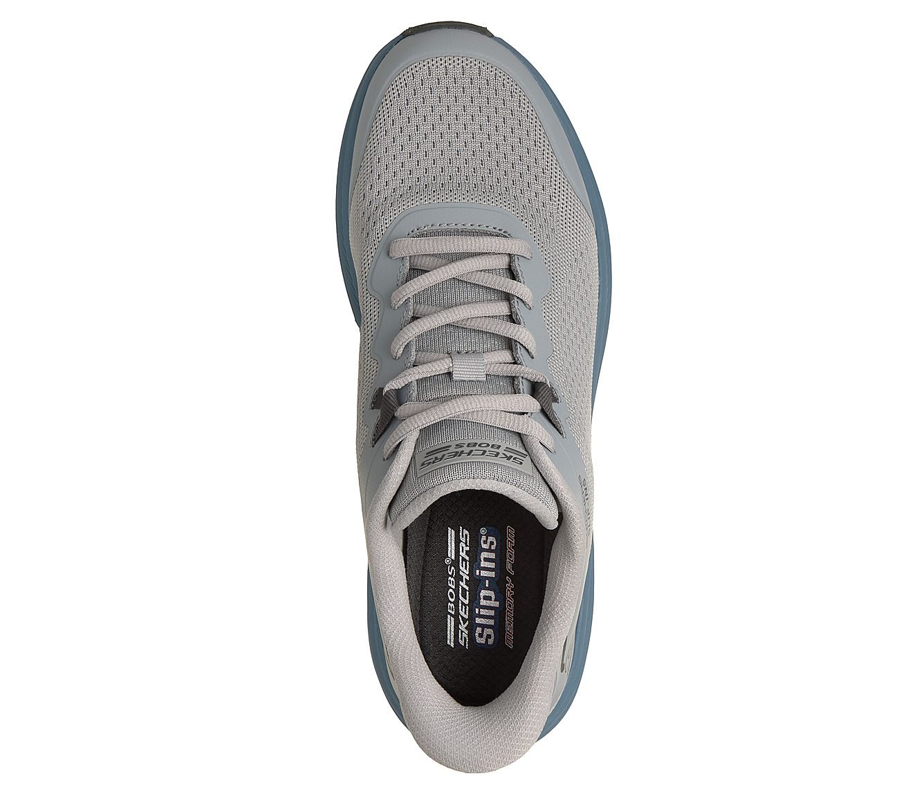 BOBS SKILLZ, GRAY/BLUE Footwear Top View