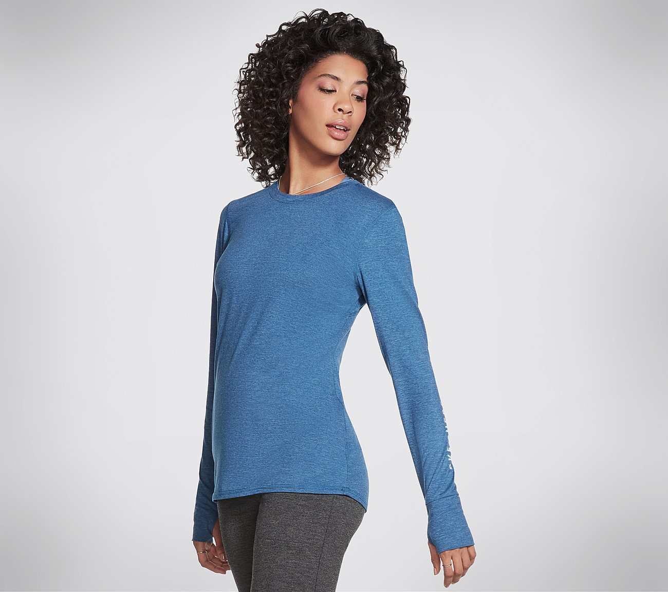 FLOW LONG SLEEVE TOP, BLUE/GREY Apparels Bottom View