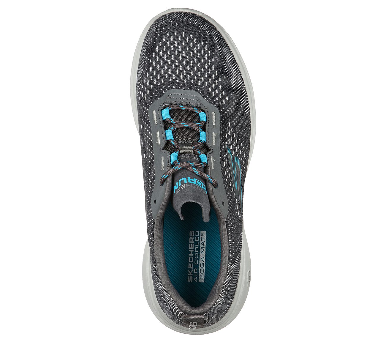 GO RUN FAST - LASER, CHARCOAL/AQUA Footwear Top View