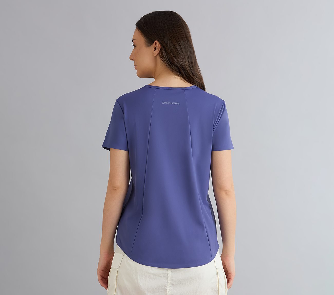 BONDED PERFORMANCE T-SHIRT, WHITE/PINK/PERIWINKLE Apparels Left View