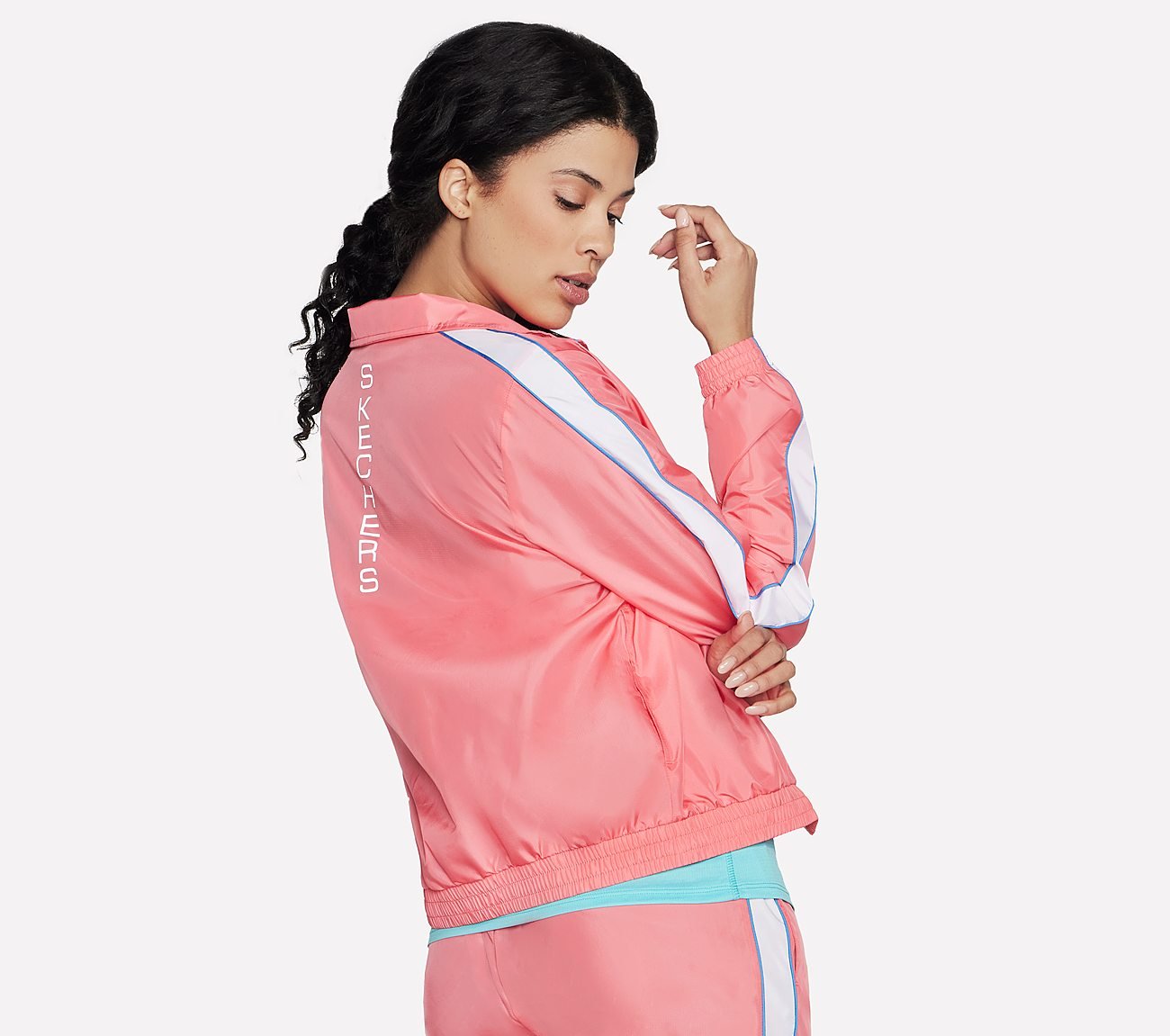 SPEED ELITE TRACK JACKET, CCORAL Apparel Top View