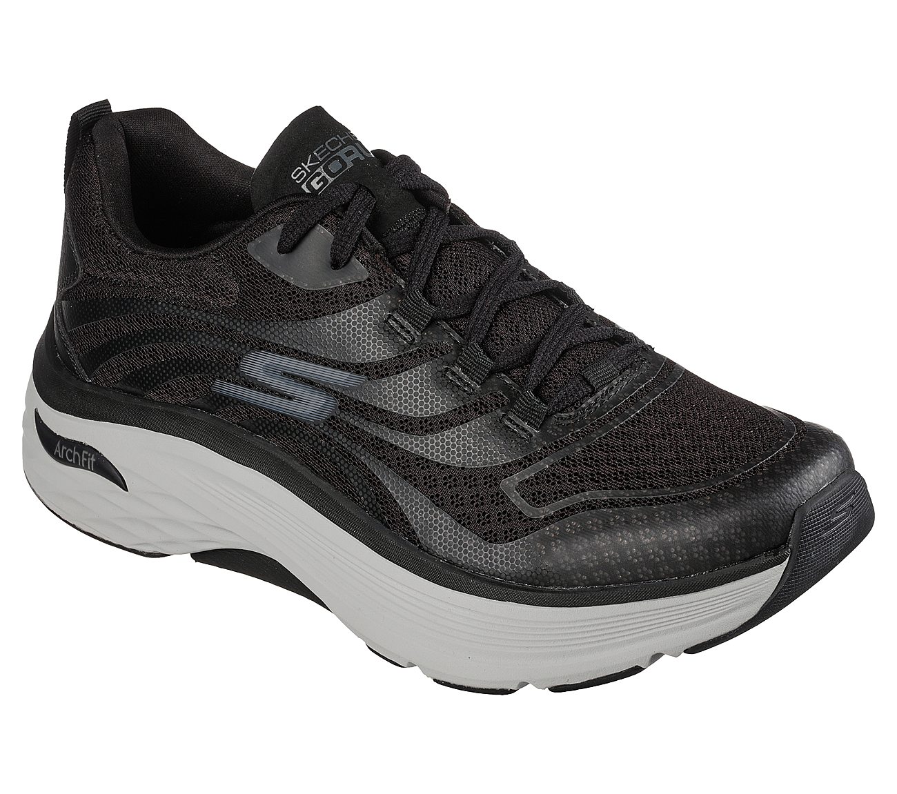 MAX CUSHIONING ARCH FIT -ENIG, BLACK/GREY Footwear Lateral View