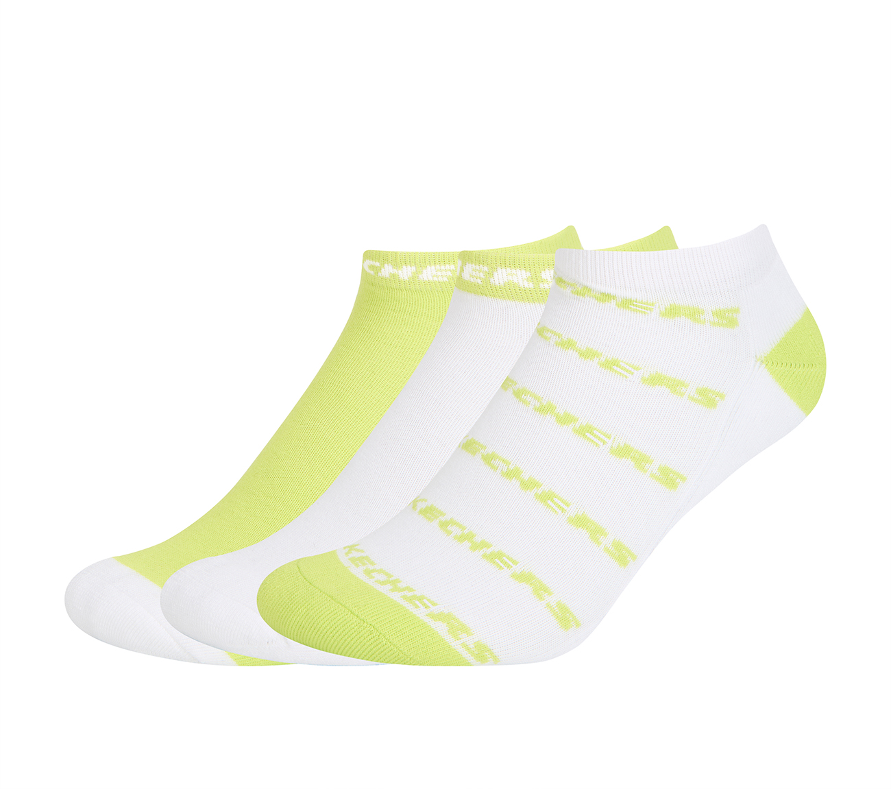 3PK WOMENS PERFORMANCE HALF TERRY LOWCUT, GREEN/WHITE