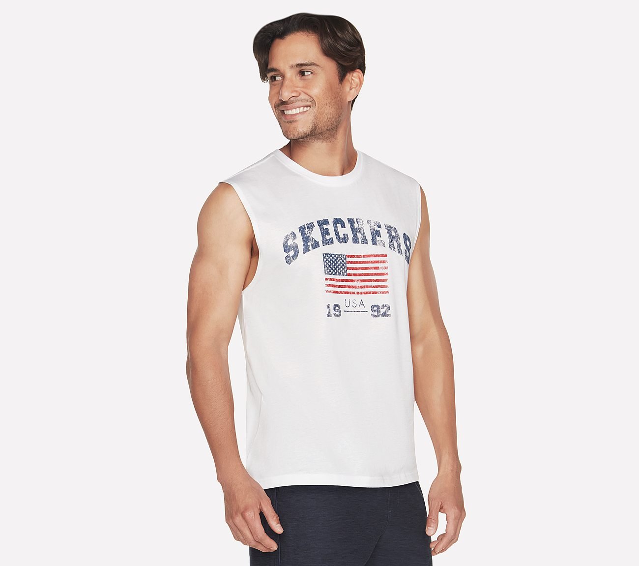 FLAG MUSCLE TANK, WWWHITE Apparels Lateral View