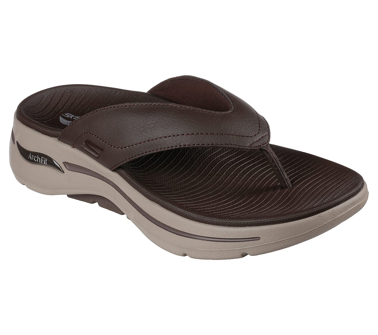 GO WALK ARCH FIT SANDAL, BROWN Footwear Lateral View