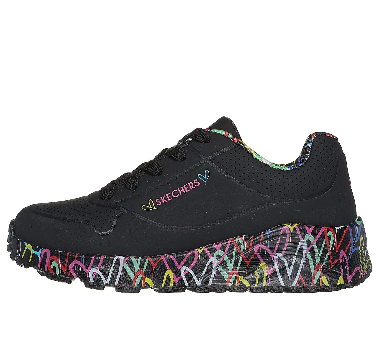UNO LITE - LOVELY LUV, BLACK/MULTI Footwear Lateral View