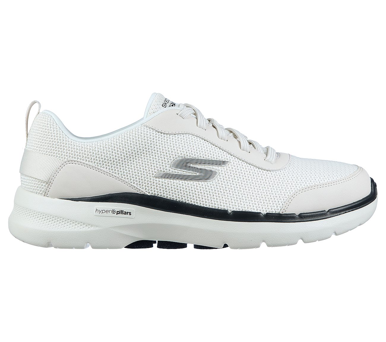 Skechers White/Navy Go Walk 6 Bold-Knight Mens Lace Up Shoes - Style ID ...