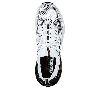 SKECH-AIR STRATUS - CREDIN, WHITE BLACK Footwear Top View