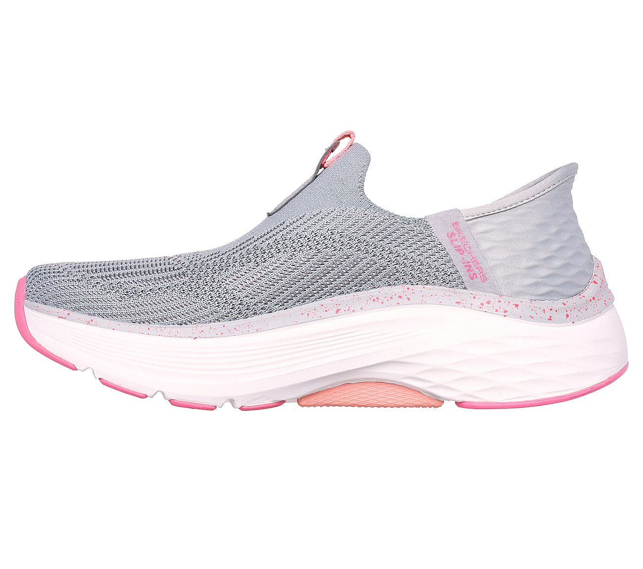Skechers Slip-ins Max Cushioning Arch Fit - Fluidity, GREY/PINK Footwear Left View