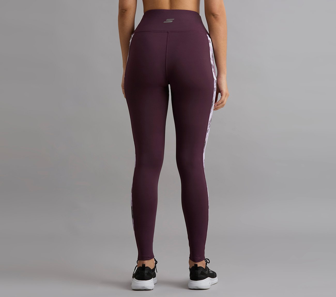 PRINTED PANEL LEGGING, WHITE/TURQ/PURPLE