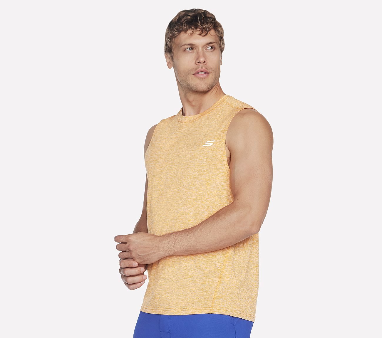 GODRI CHARGE MUSCLE TANK, ORANGE YELLOW Apparel Bottom View