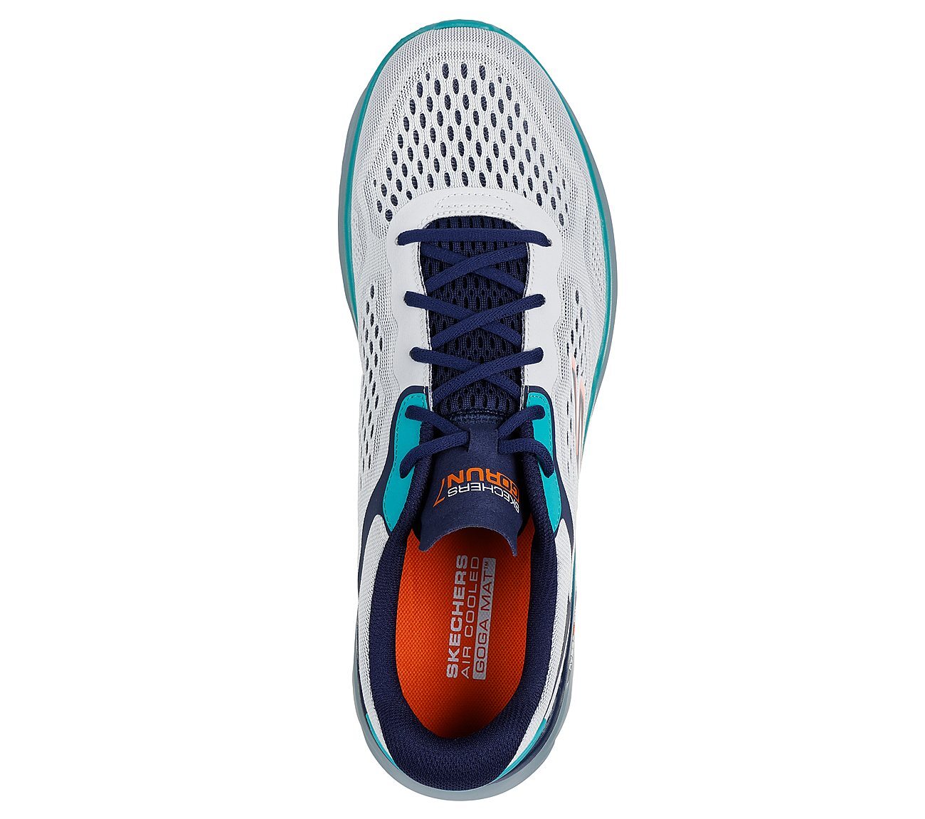 GO RUN 7, WHITE/MULTI Footwear Top View